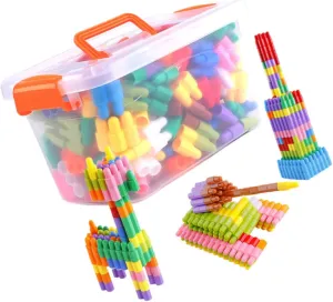 1 Set 270Pcs Building Block for Colorful Fun with Drawing Templates and Easy to Hold for Learning and Creative Play Present