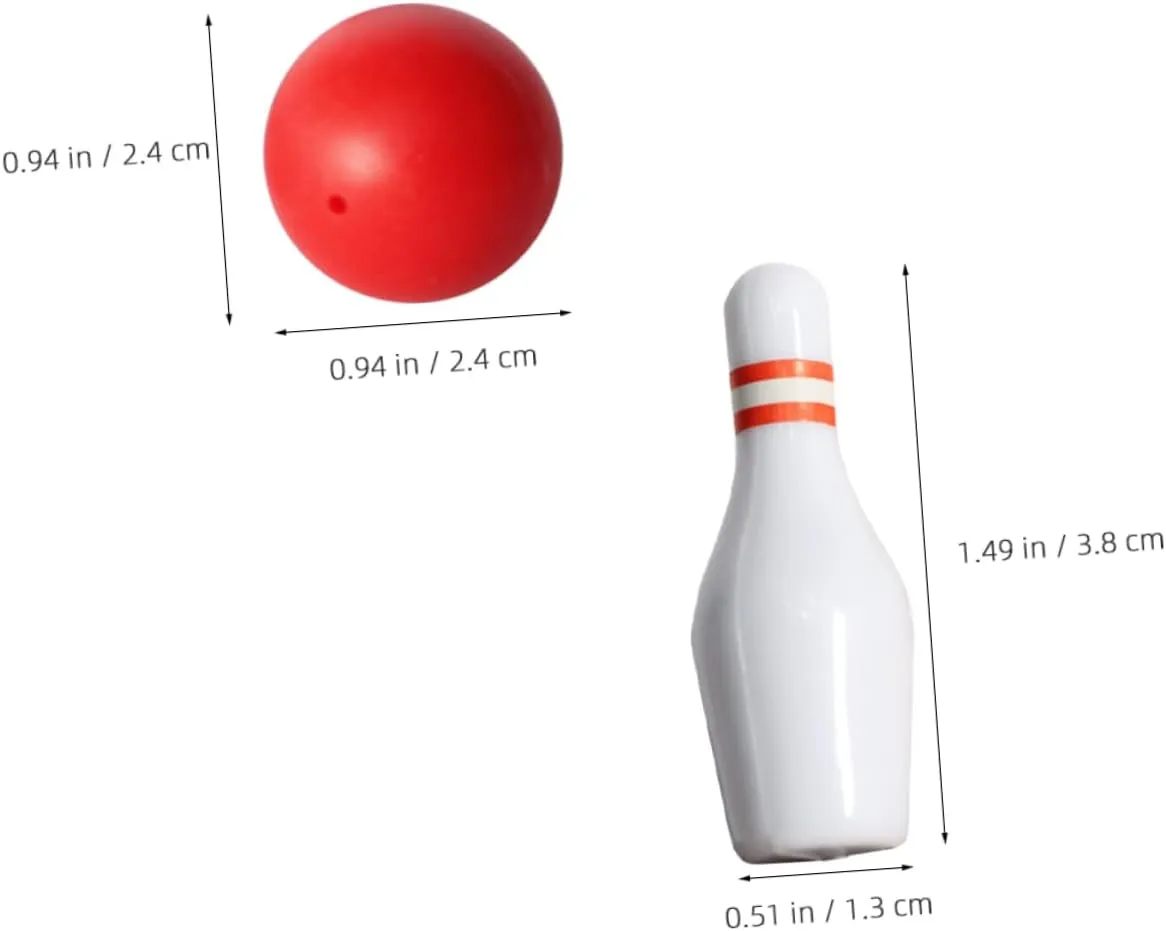 1 Set Mini Bowling Set for Dollhouse Desktop Bowling Accessory Lightweight Compact Decoration for Miniature Sports and Imaginative Play