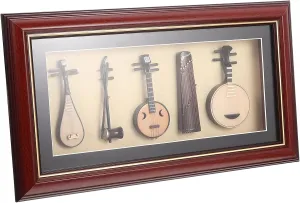 1 Set Model Small Musical Instruments Toy Instruments Desktop Musical Instrument Model Simulation Instrument Ornament Delicate Musical Instrument Sheet Music Five Piece Set