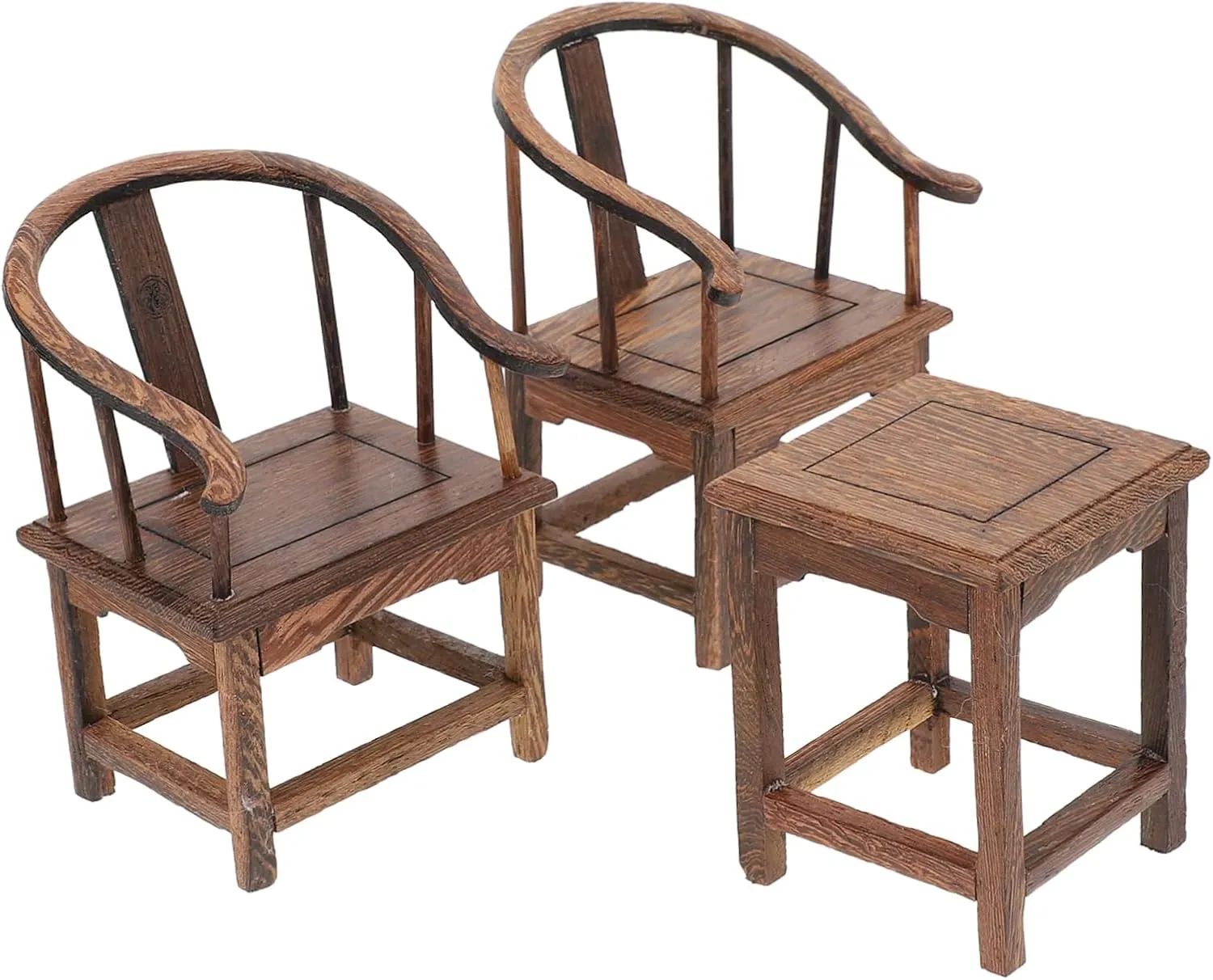 1 Set Set Miniature Wooden Chair Model Set Chic Adornment for Dollhouse Home Decor Real Furniture for DIY Projects and Graduation Designs Cute Miniature Furniture