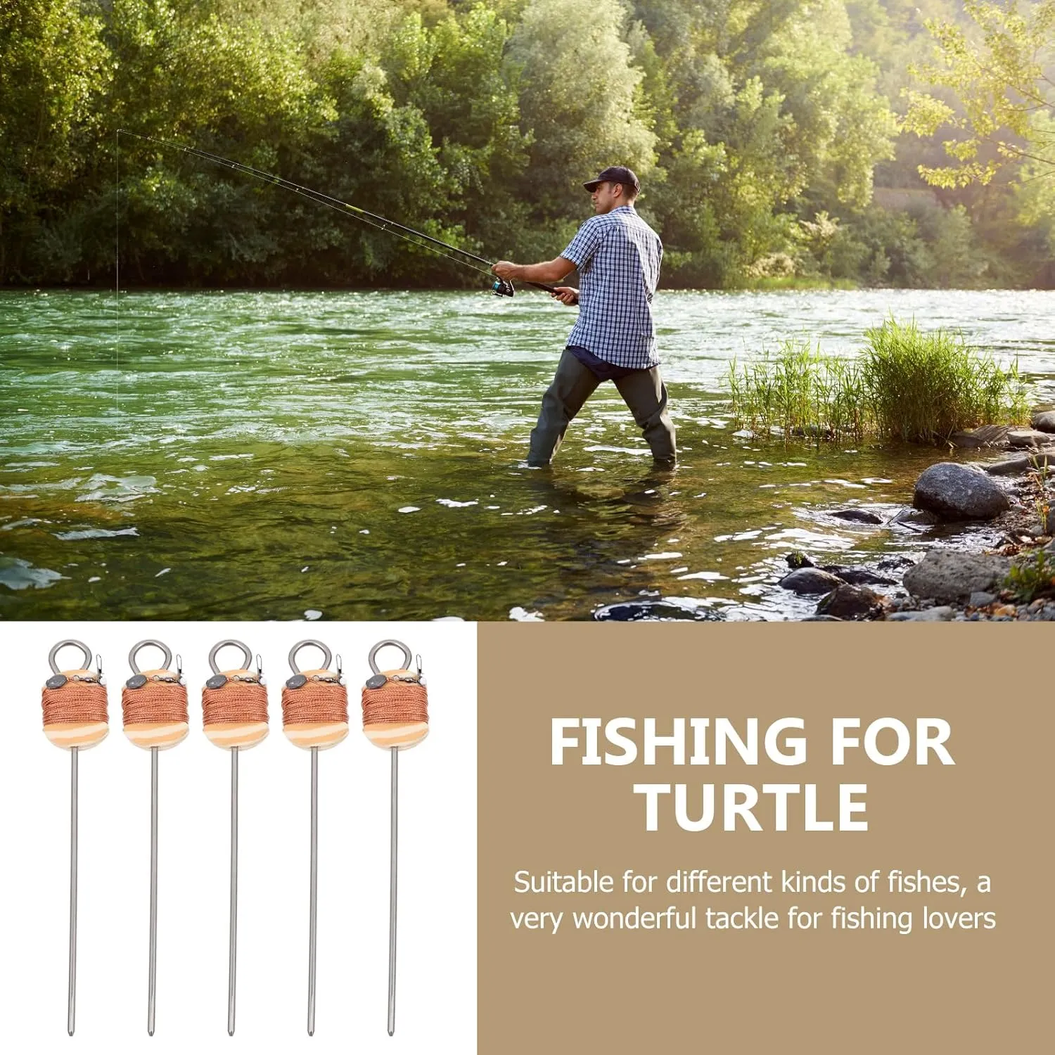 10 Pcs Turtle Hook Metal Fishing Hooks Octopus Hook Multipurpose Wire Hook Outdoor Fishing Hook Line