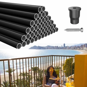 100 Pack 36'' Aluminum Deck Balusters Round Aluminum Balusters for Deck Railing 3/4" Diameter Deck Spindles with Screws Connectors Metal Deck Balusters Staircase Porch Patio (36", 100PC)