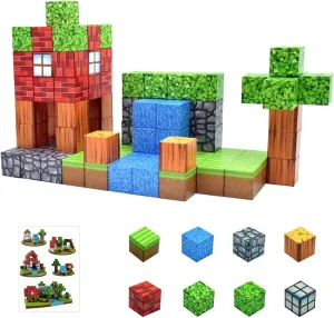 100PCS Magnetic Blocks - Build Magnet World Forest Set, Magnetic Building Blocks Toddler Toys STEM Sensory Outdoor Toys for 3  Year Old Boys & Girls, Kids Toys for Ages 4-6 6-8 5-7
