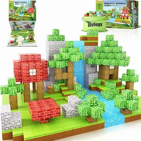 100PCS Magnetic Blocks-Build Mine Magnet World Set for Boys & Girls Age 3-5 6-8, STEM Sensory Toys for Toddlers Gifts for 3  Years Old Girls Boys,1" Magnet Cubes Classroom Must Haves Construction Toys