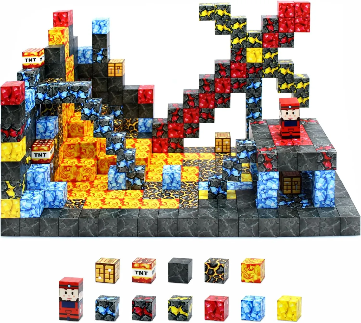 108 PCS Magnetic Blocks Build Magnetic Toys STEM Montessori Sensory Toys Construction Toys for Boys & Girls Age 3 
