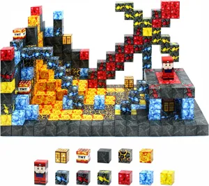 108 PCS Magnetic Blocks Build Magnetic Toys STEM Montessori Sensory Toys Construction Toys for Boys & Girls Age 3 