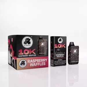 10K Raspberry Waffles 3% - Rechargeable Disposable: 10 Pack