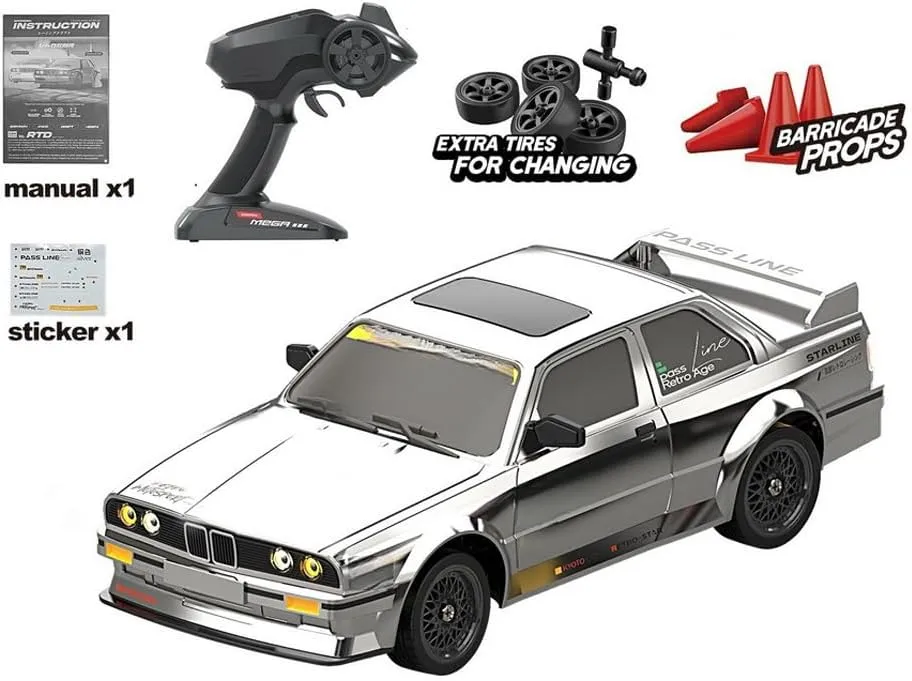 1/16 Scale RC Drift Car, 2.4G 4WD High-Speed RC Racing Car with LED Lights & ESP Gyroscope, RC Racing Toy for Hobbyist
