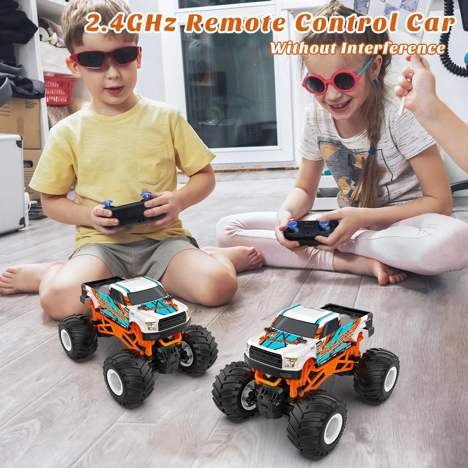 1:16 Scale RC Monster Truck - 2.4GHz All Terrain Car for Kids 4-12, 20 Km/h Off Road RC Truck, Christmas or Birthday Gift