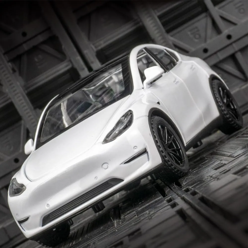 1/24 Model Y Alloy Simulation Casting Toy Car, Children's Dream Toys Car Toys with Sound, Light, Pull-Back, Birthday Gifts for Kids or Car Lovers White Elephant Gifts - White