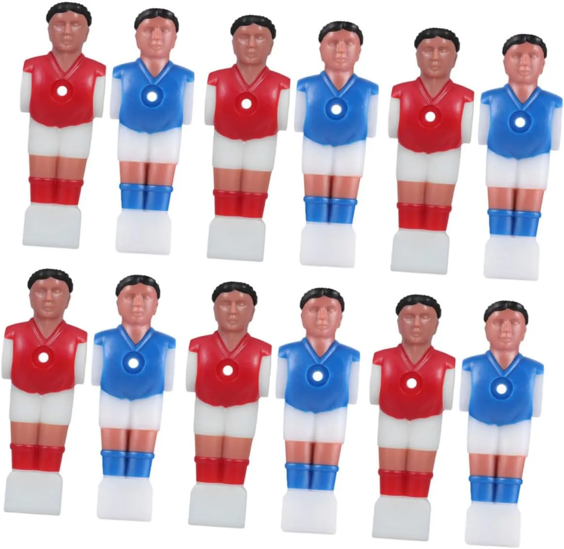12Pcs Foosball Men Durable Plastic Soccer Figures for Table Soccer Easy Installation Replacement Parts for Enhanced Playability and Group Entertainment