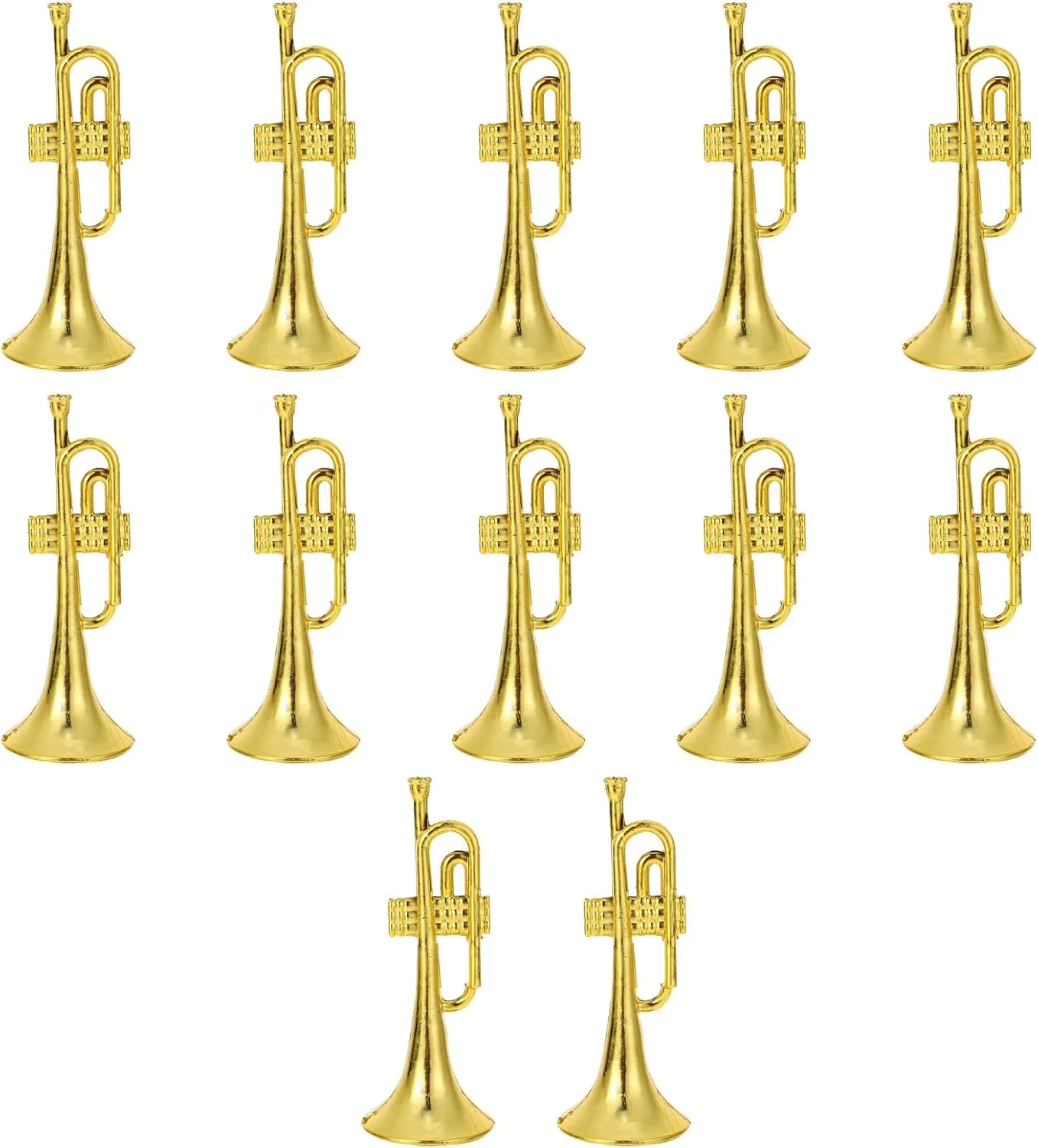 12pcs Musical Instrument Model 1:12 Scale Trumpet Miniature Christmas Ornaments an Fittings Toy Trumpet Mini Saxophone Figurine Toys Charm Plastic Christmas Tree Supplies Child