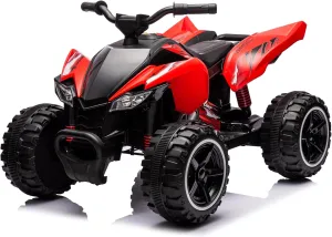 12V Kids Ride on ATV,Oversized Anti-Skid Wheels,Portable Handle,LED Headlights,Horn,Music,3 MPH Speed,Electric Toy Car for Boys Girls, Red