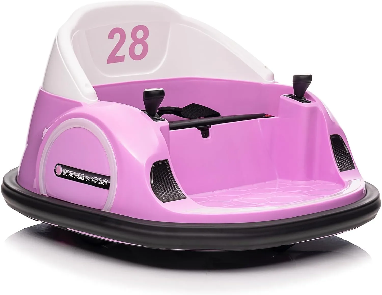 12V Kids Ride On Bumper Car Toddlers Electric Bumping Car Battery Powered Ride On Toy with Remote Control, Battery Display, 360°Spin, LED Lights, Music, Pink