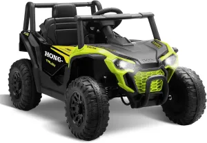 12V Kids Ride on Car, Battery Powered Electric UTV Truck with Parent Remote Control, Bluetooth, Music, LED Light, 3 Speeds, Soft Start, Safety Belt, Horn, Ride on Toys for Boy Girl (Green)