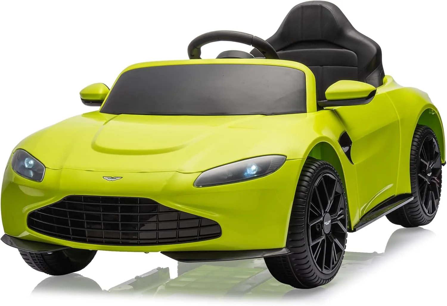 12V Kids Ride On Car Licensed Aston Martin Electric Sports Car Toy for Toddles Battery Powered Car with Remote Control, LED Lights, Horn, Soft Start, Music, Green