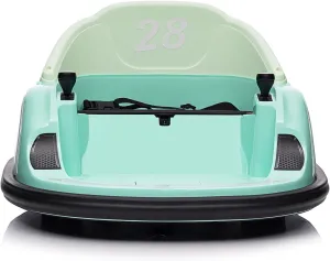 12V Ride On Bumper Car for Kids Ride on Toy Gifts Toddlers Electric Bumping Car with Remote Control, Battery Display, 360 Degree Spin, LED Lights, Music, Green