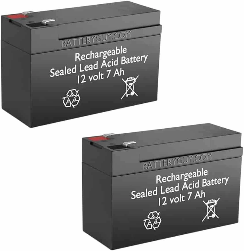 138 Schuco-Vac Portable DC Aspirator Replacement 12V 7Ah SLA Batteries Brand Equivalent (Rechargeable, F1 terminals) - Qty of 2