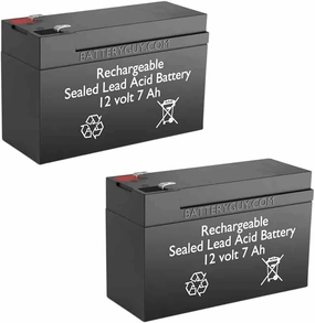 138 Schuco-Vac Portable DC Aspirator Replacement 12V 7Ah SLA Batteries Brand Equivalent (Rechargeable, F1 terminals) - Qty of 2