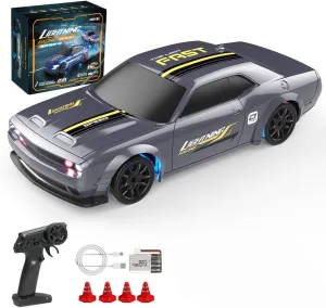 1/43 Mini RC Drift Car, 2.4G Full-Proportional 4WD 15KM/H High Speed Electric RC Racing Car with LED Lights, RC Toy Gift (RTR Version)
