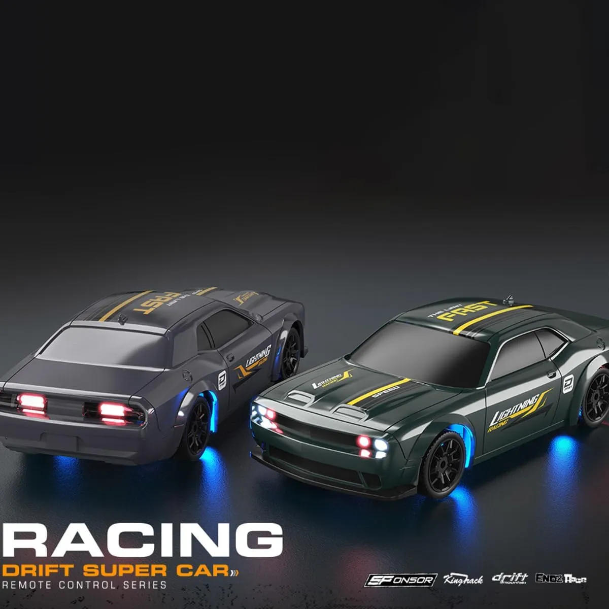 1/43 Mini RC Drift Car, 2.4G Full-Proportional 4WD 15KM/H High Speed Electric RC Racing Car with LED Lights, RC Toy Gift (RTR Version)