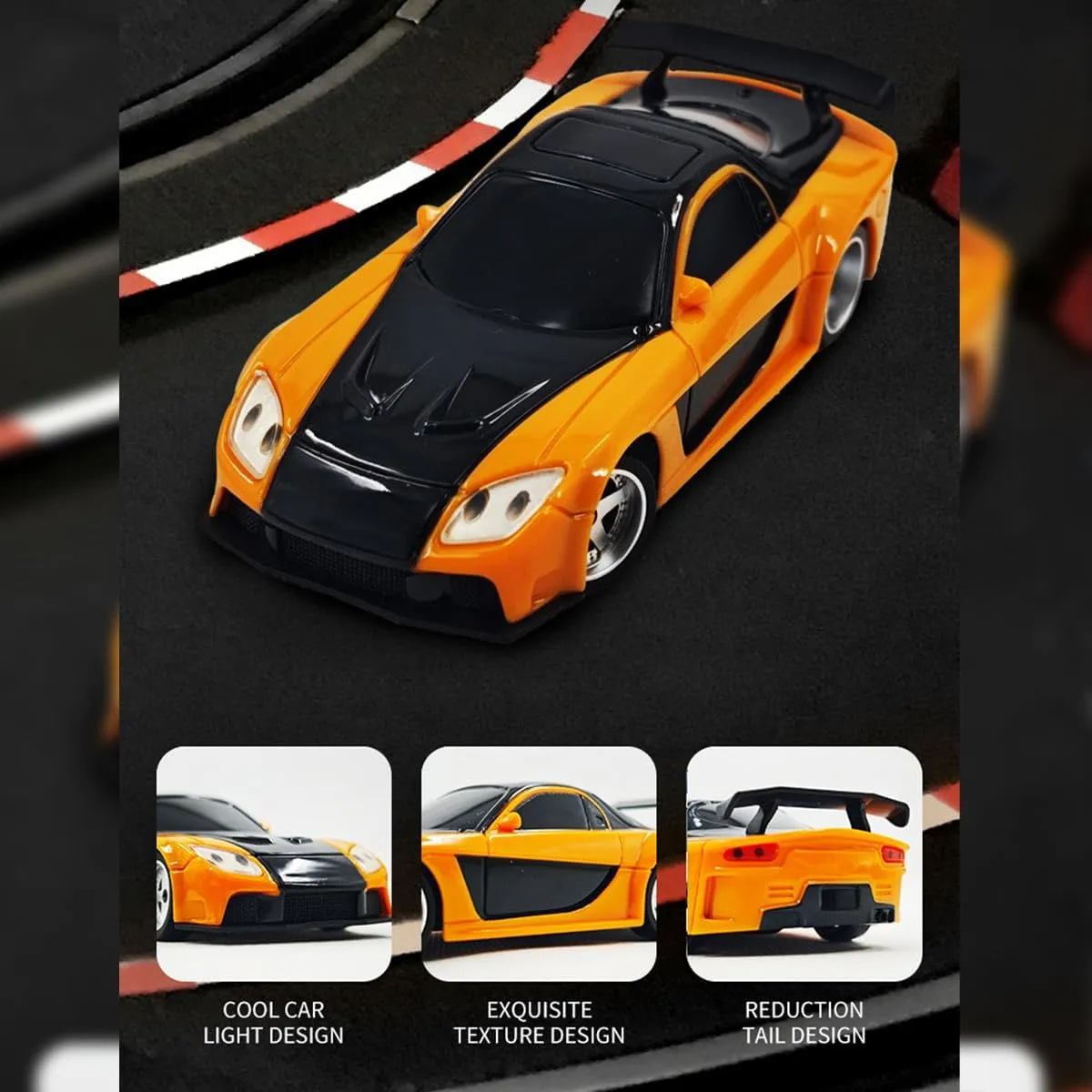 1/43 RC Drift Car Mini, 2.4G Full-Proportional Electric Remote Control Sports Car with LED Lights, 15 KM/H Racing Rally Cars Model, Indoor Toy Gift for Adults -RTR