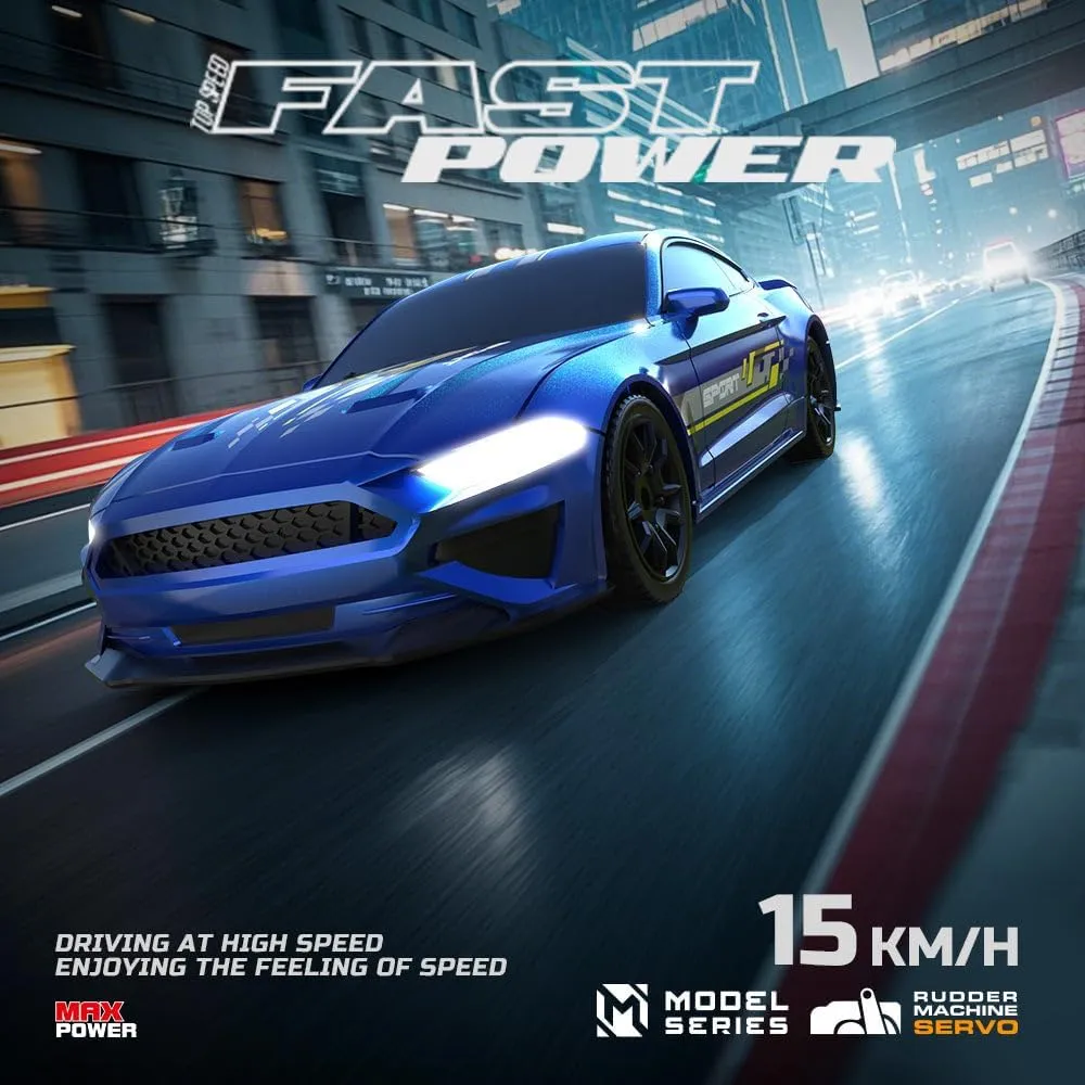 1/43 Scale RC Drift Car, 2.4GHz Full-Proportional High-Speed 15KM/H Drift Racing Car with LED Lights, 4WD Mini RC Vehicle Model for Adults & Hobbyists