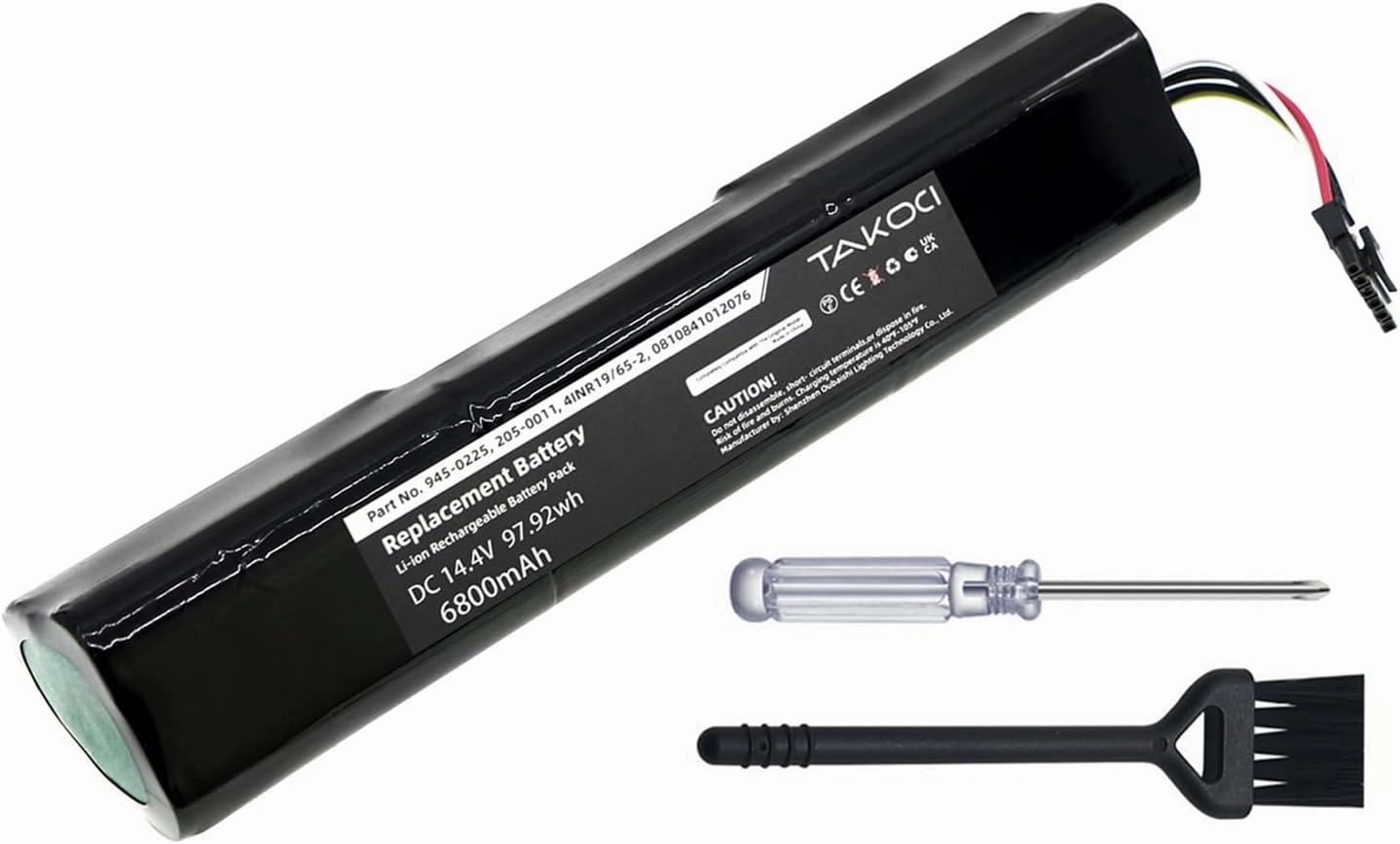 14.4V 6800mAh Replacement Battery for Neato Botvac D3 D4 D5 D6 D7 Series Robotic Vacuum Cleaners fits Part Number 205-0011 4INR19/65-2 Lithium Ion Sweeping Robot Battery（97.92Wh）