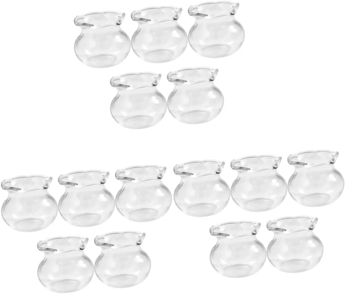 15 Pcs Mini Fish Tanks Glass Ornaments, Diy Dollhouse Accessories, Transparent Miniature Fish Bowls for Desktop Decor, 0.98x0.98x0.79in, Ideal for Mini House Scenes