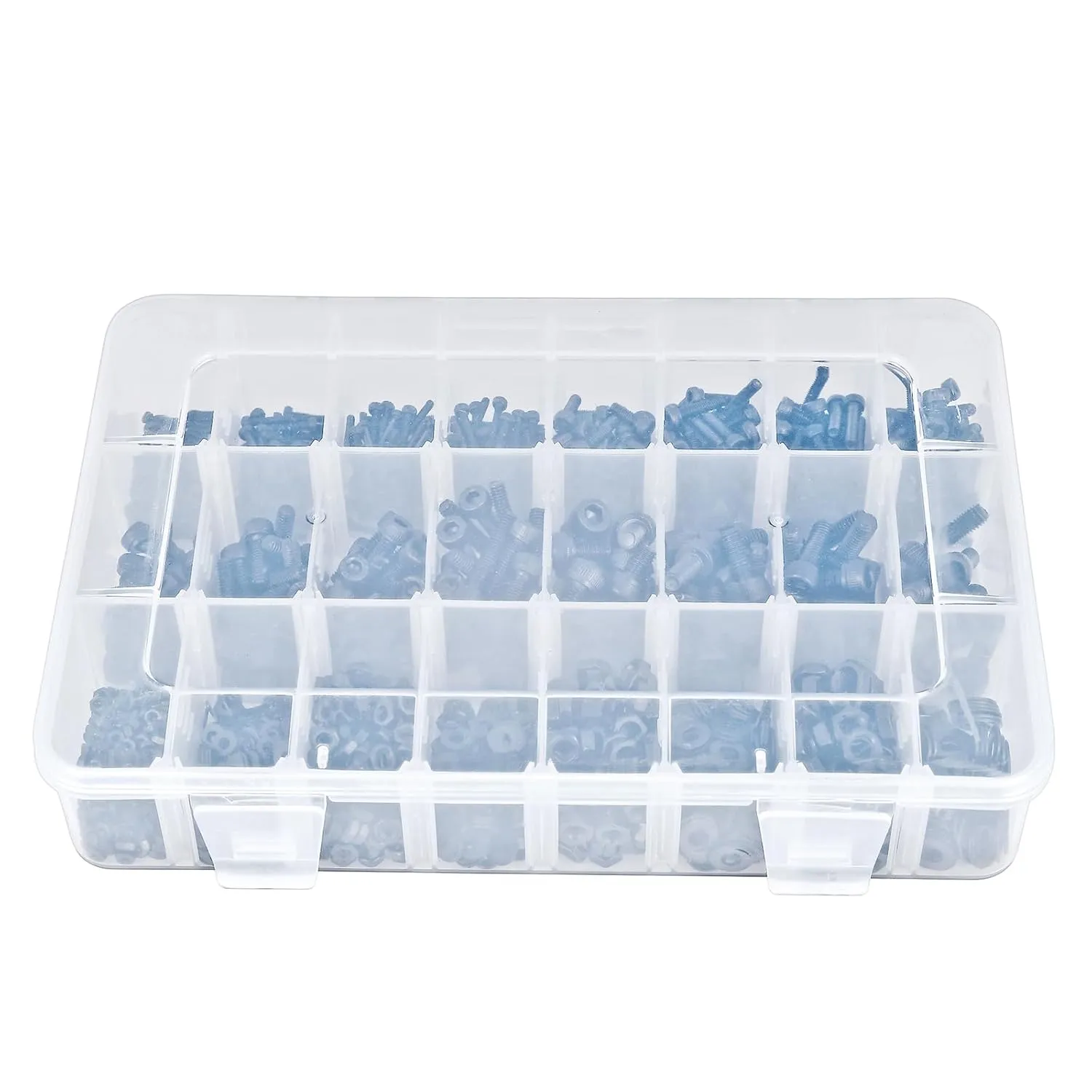 1500 Pcs Metric Fastener Kit Bolts, Nuts & Washers. 12.9 Grade Alloy, Black Zinc. for Home Repair & DIY. Includes M2-M4 Screw Sets, Machine Screws, Set Bolts. Comes with 4 Hex Wrenches.