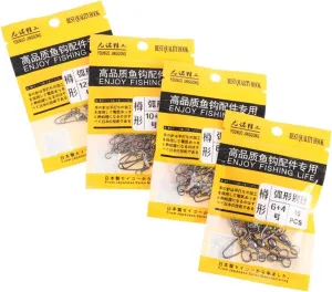 160 Pcs Swivel Curved Pins Fishing Swivel Lock Snap Fishing Snap Connectors Rolling Swivel Fishing Snap