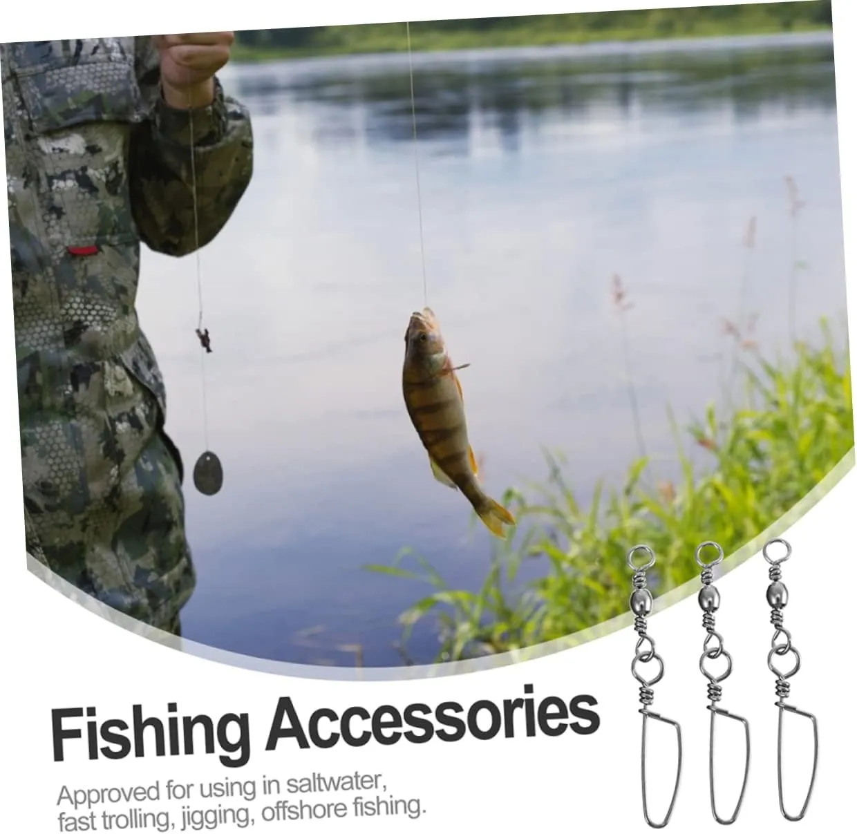 160 Pcs Swivel Curved Pins Fishing Swivel Lock Snap Fishing Snap Connectors Rolling Swivel Fishing Snap