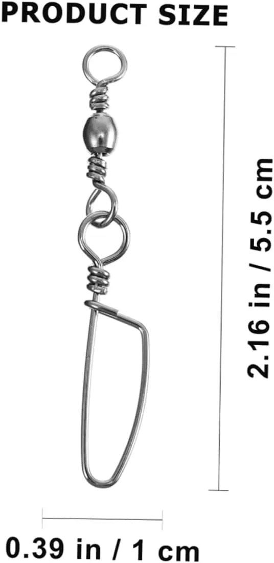 160 Pcs Swivel Curved Pins Fishing Swivel Lock Snap Fishing Snap Connectors Rolling Swivel Fishing Snap
