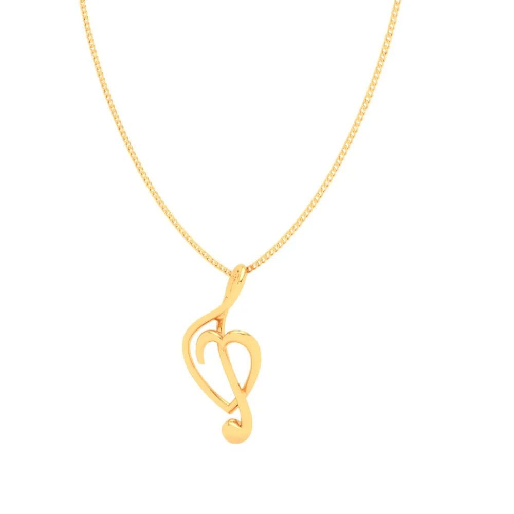 18KT Musical Note And Heart Shape Gold Pendant From Online Exclusive Collection