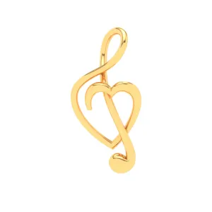 18KT Musical Note And Heart Shape Gold Pendant From Online Exclusive Collection