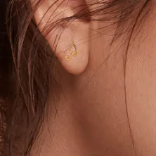 18KT Musical Note Gold Stud Earrings From Online Exclusive Collection