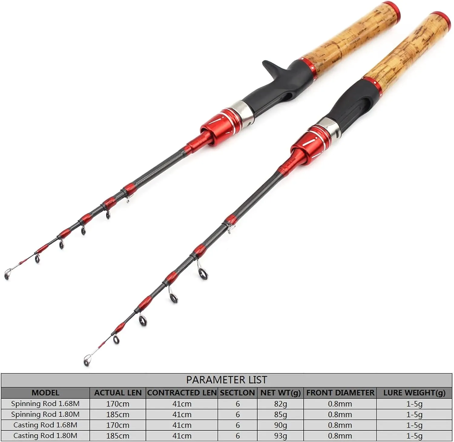 1.8M Ul Power Telescopic Spinning Fishing Rod Lure Weight 1-5g Beginners Catch Small Fish Pole So Soft Slow Rod