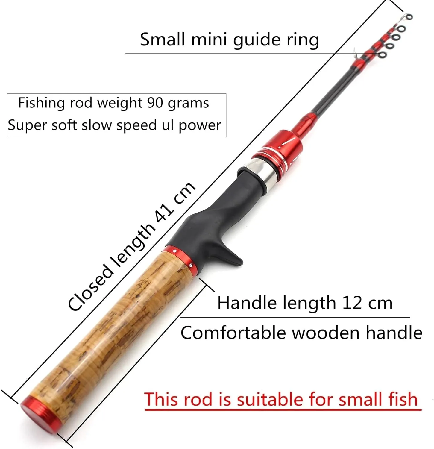 1.8M Ul Power Telescopic Spinning Fishing Rod Lure Weight 1-5g Beginners Catch Small Fish Pole So Soft Slow Rod