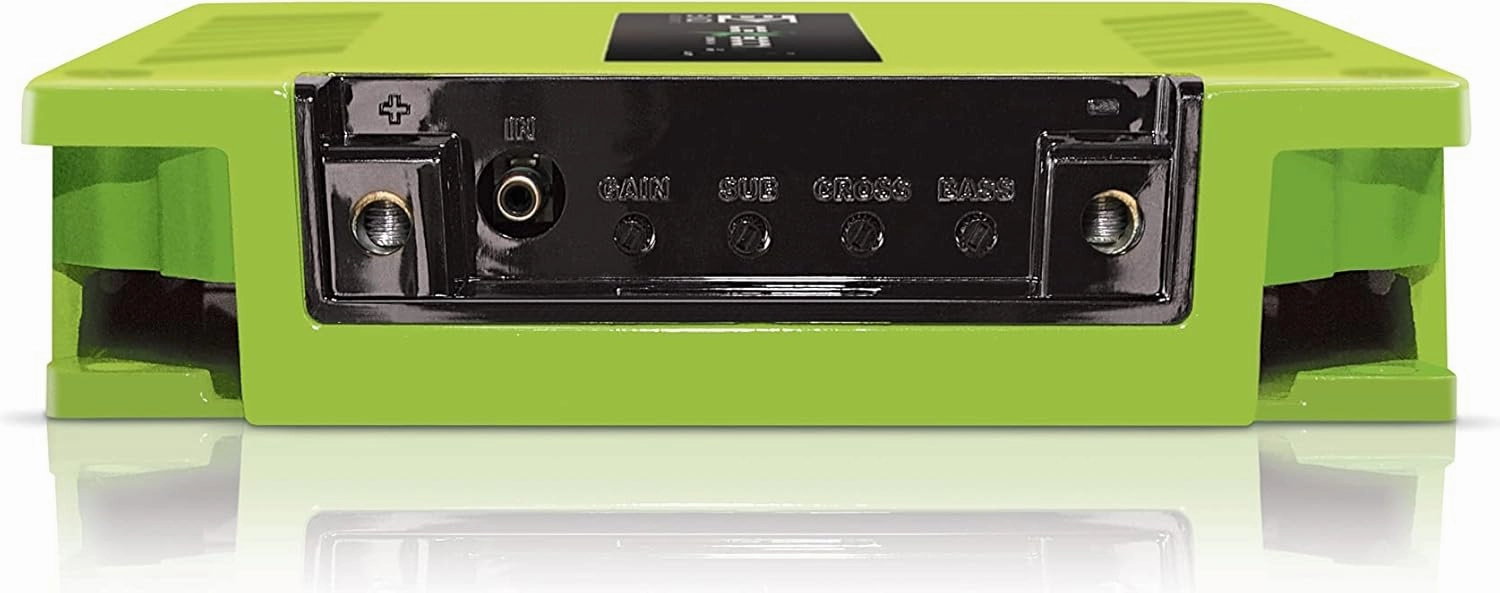 1-Ch. Vehicle Audio Bass Amplifier - 1900W High-Powered Mono Bass Amp w/Subsonic Filter and Low Pass Filter Stable at 2 ohms, LED Indicators, Sound Specialization, Green - BANDA ICEX1600.2GREEN
