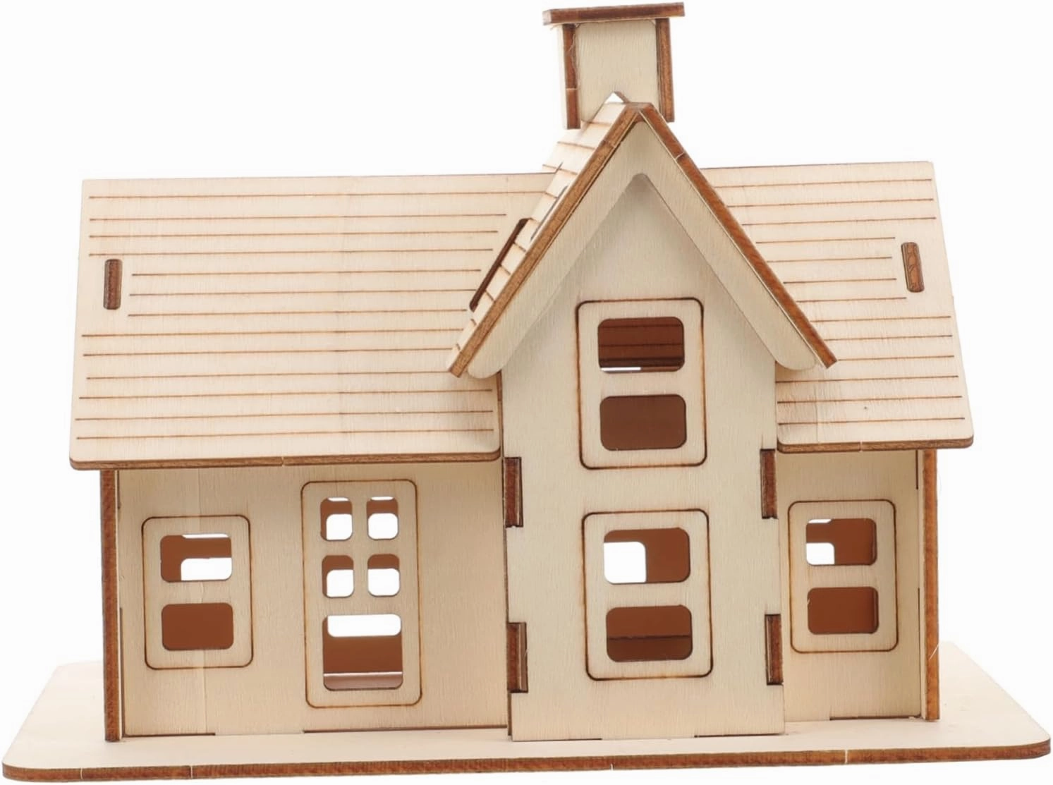 1 Set DIY Wooden House Model Puzzle for Adults Craft Lightweight Wooden Construction for Home Decoration and Fun and Engaging House Puzzle