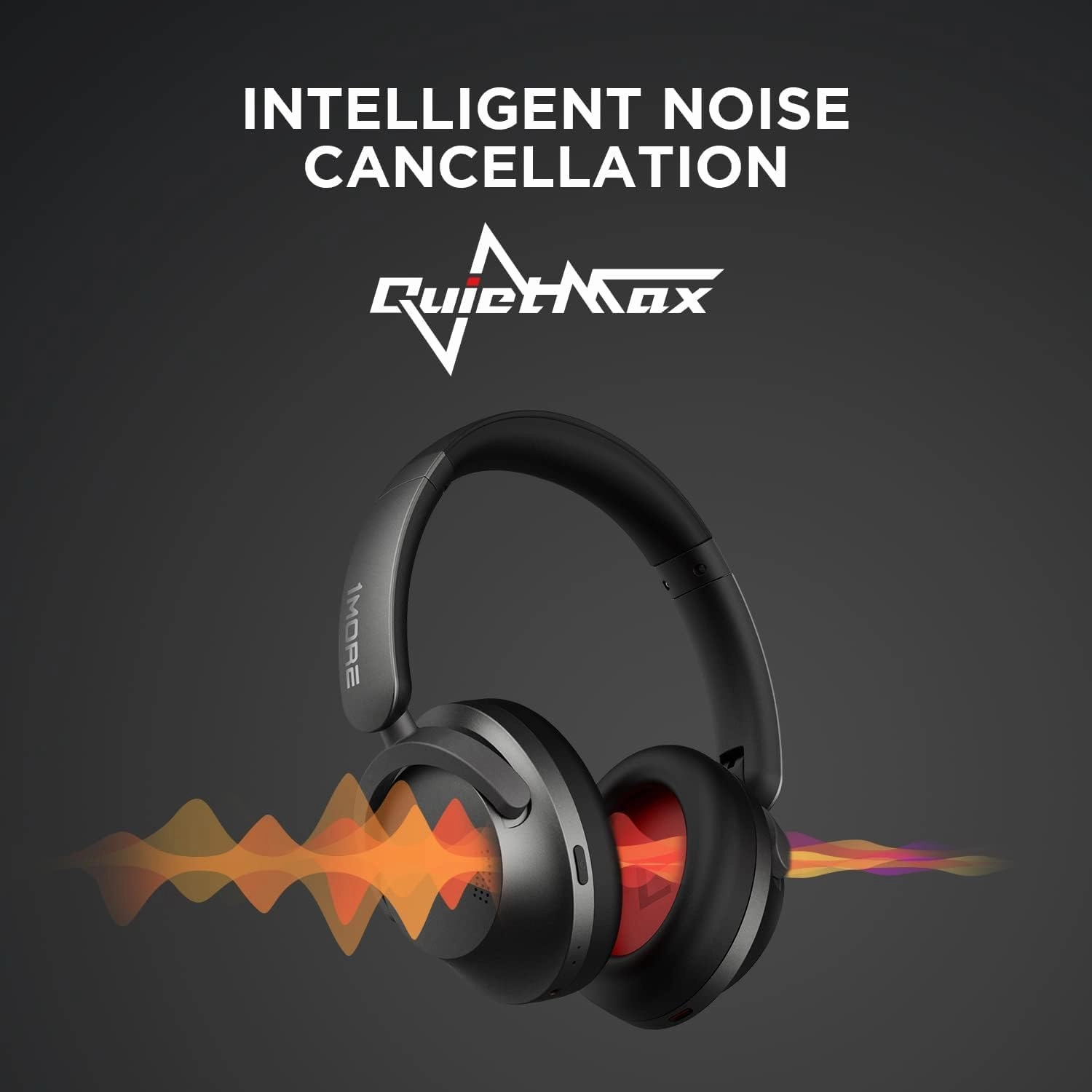 1MORE SonoFlow Active Noise Cancelling Headphones, Bluetooth Headphones with LDAC for Hi-Res Wireless Audio, 70H Playtime, Clear Calls, Preset EQ Via App, Black