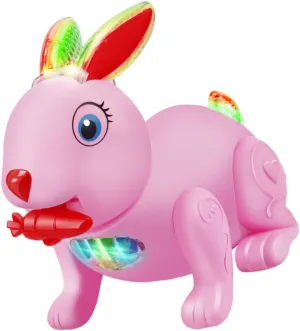 1Pc Delicate Electric Rabbit Interactive Musical Cartoon Bunny for Encourages Imagination Hand Eye Coordination Present for Design
