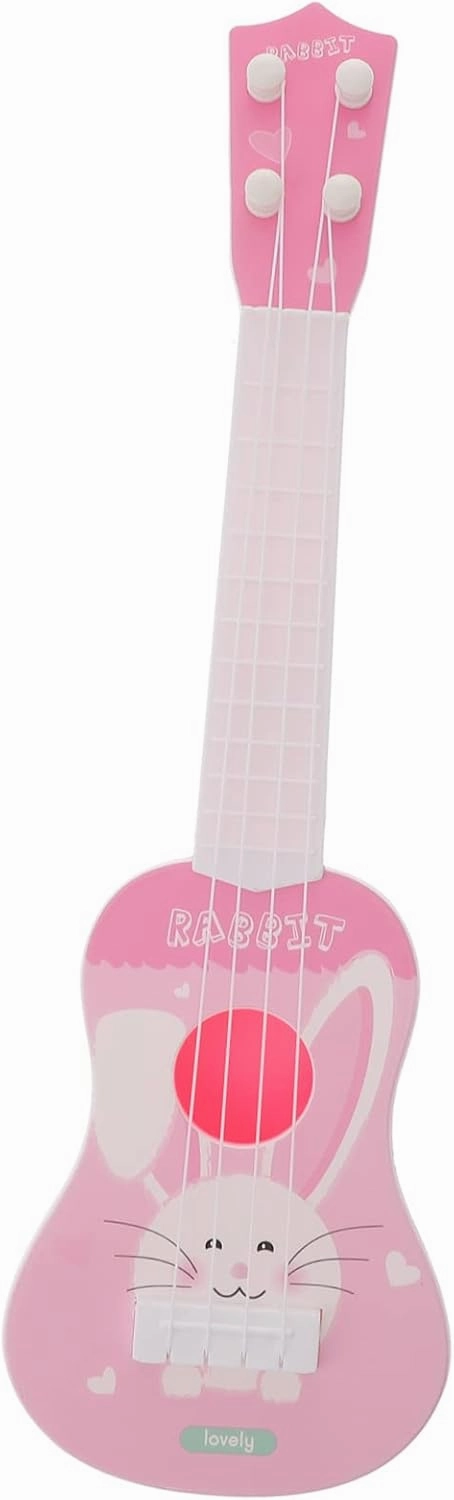 1pc Cartoon Rabbit Guitar for Strings Early Educational Music Instrument Easy to Hold Bright Colors for Imagination Development and Hearing Improvement