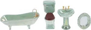 1Set Scale Miniature Bathroom Accessory Ceramic Bath Model for Dollhouse Decor Playhouse Adornment for Miniature Collectors and Home Decoration