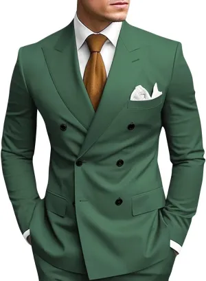 2 Piece Double Breasted Suit Men Slim Fit Mens Double Breasted Blazer Pants Sets Wedding Prom Homecoming Suit