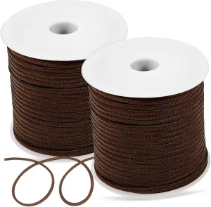 2 Rolls 50m*4mm Two Rolls Beige Durable Portable Tent Cords Ropes Camping Essentials Survival Tarp Camping Outdoor Rope Parachute Climbing Camping Rope Heavy Polypropylene