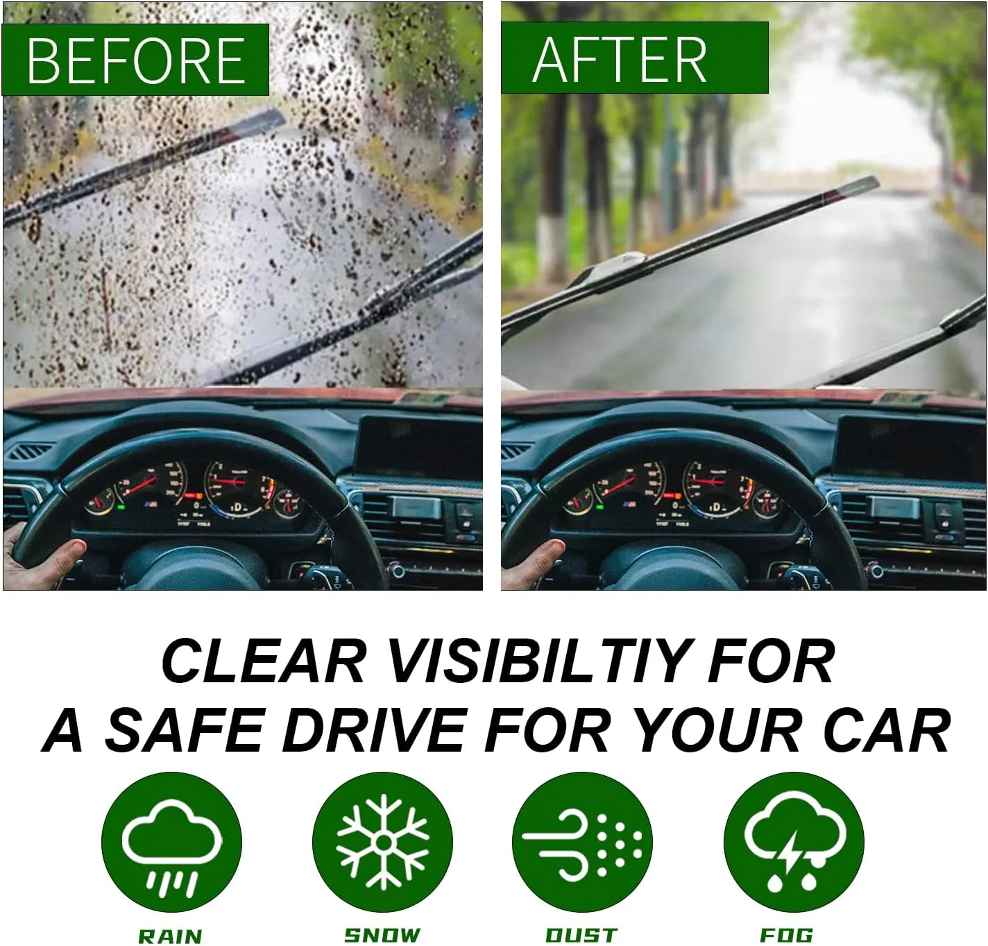 2 Wiper Replacement for Mini Cooper R55 R56 R57 2013-2015 Original Equipment Windshield Wiper Blades Set - Bayonet Arms 18"/19" (Set of 2) Not Fit J-Hook
