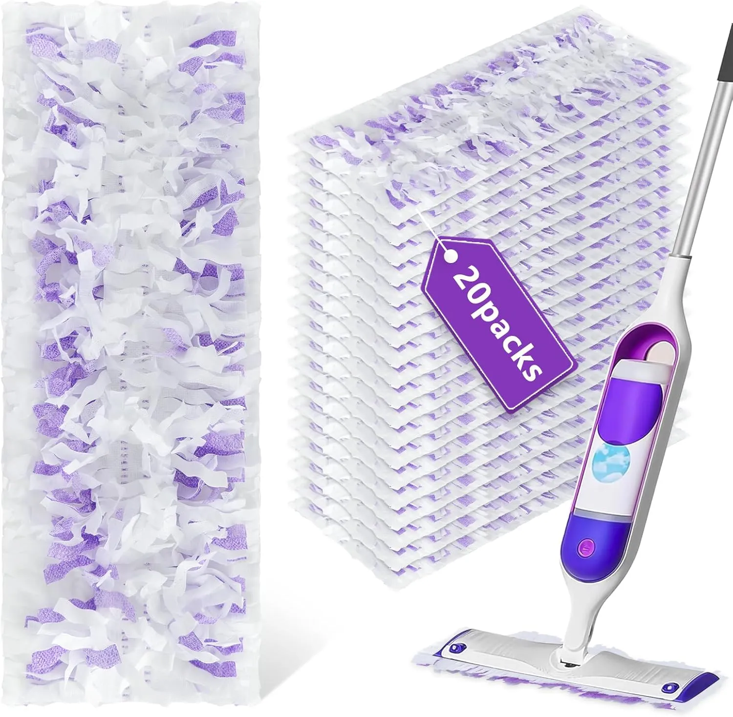 20 Pack Power Mop Refills Pad for Swiffer Power Mop Multi-Surface &Wood Mopping Pad Refills, Disposable Spray Wet Mopping Pad Replacement for Floor Cleaning
