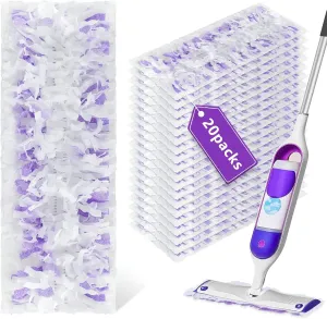 20 Pack Power Mop Refills Pad for Swiffer Power Mop Multi-Surface &Wood Mopping Pad Refills, Disposable Spray Wet Mopping Pad Replacement for Floor Cleaning