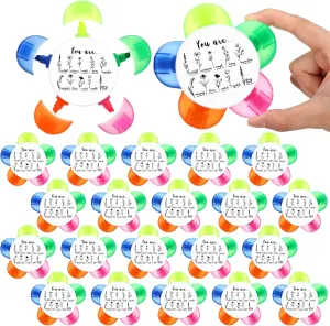 20 Pcs Student Gifts from Teacher Christian Gifts Bulk Petals Highlighters with Bible Verses 5 in 1 Fluorescent Watercolor Highlighter for Brush Tip Affirmation Awards